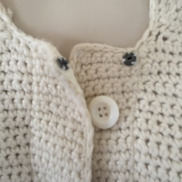 BOSTON DESIGN STUDIO crochet ivory 3/4 sl sweater - Picture 5 of 7